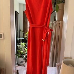 Elegant Orange Sleeveless Jumpsuit